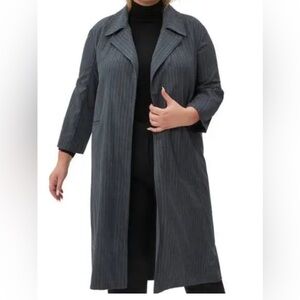 PARI PASSU Women’s Gray Charlie Pinstripe Top Coat NWOT | 20